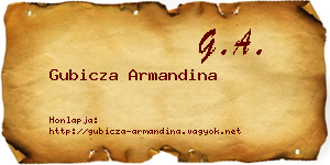 Gubicza Armandina névjegykártya